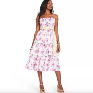 Loveshackfancy x target tiered ruffle floral print dress girly chic large 12